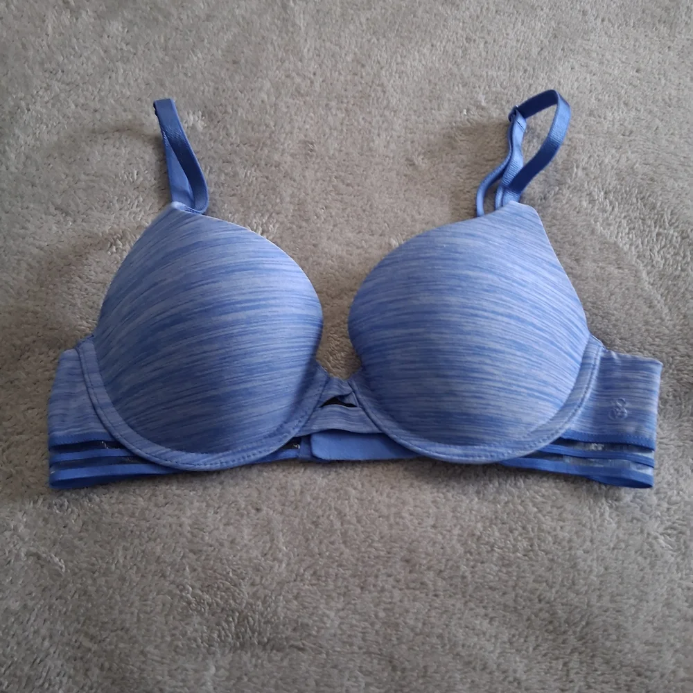Victoria’s Secret Perfect Shape Bra Heather Light Blue Padded Convertible 32B